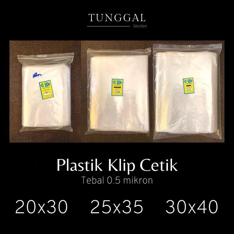 Terlaris 100 Lembar - Plastik Klip Cetik, Tebal 0.5 Mikron. Plastik Baju Laundry, Plastik Kain, Plas