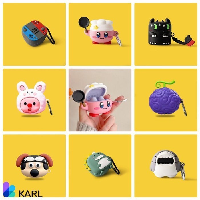 Case Baseus WM02 3D Kartun Lucu Casing Earphone TWS Pelindung Cover