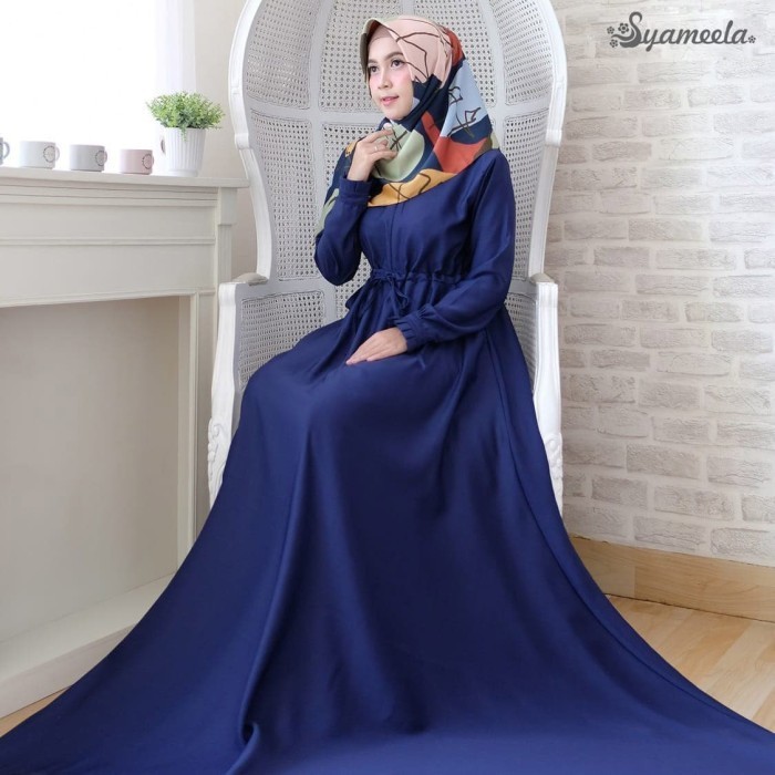 BAJU GAMIS POLOS NAVY GAMIS REMAJA GAMIS UMBRELLA HARIAN