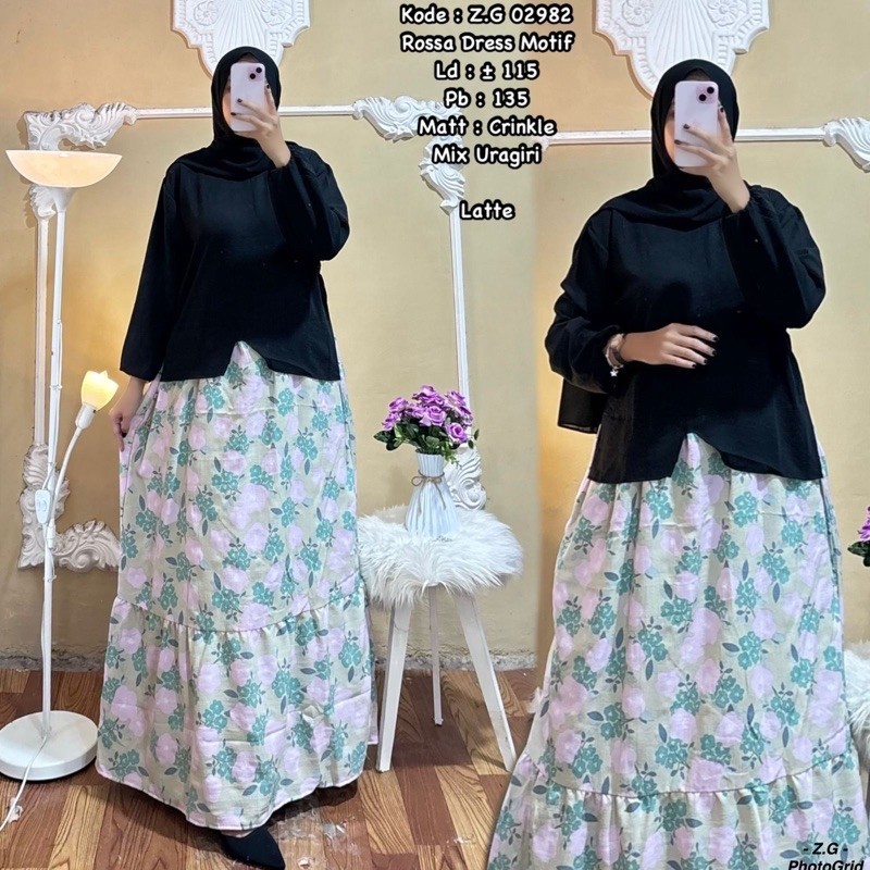 Gamis crincle motif semi jumbo