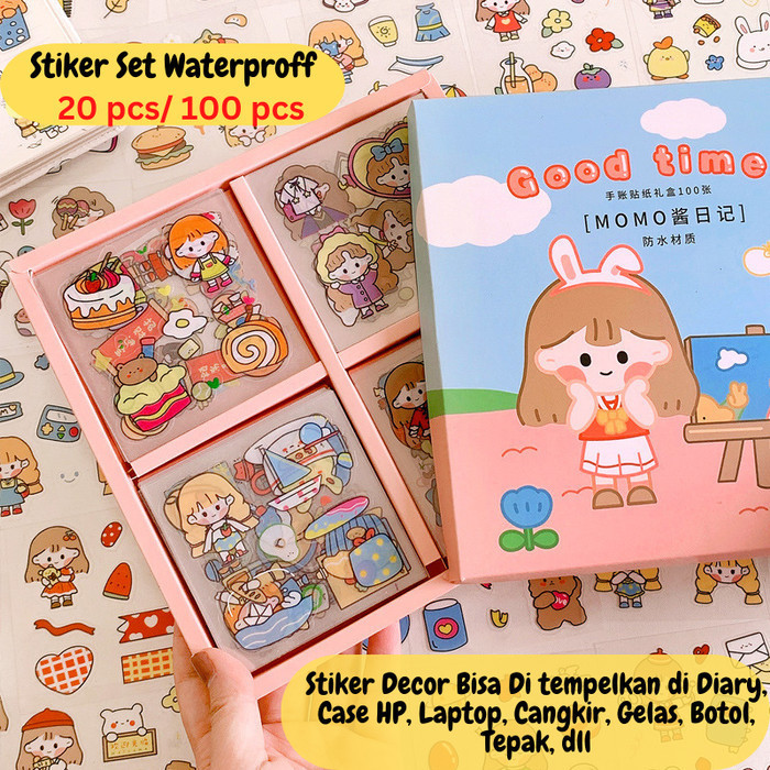 

Stiker Stier Aesthetic Lucu Kartun Momo Kter Anak Korea St0004