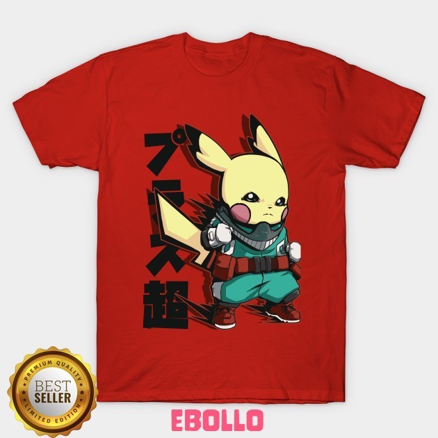 Baju Kaos Tshirt Plus Ultra Anime Japanese Mashup My Hero Academia Pikachu Pokemon Distro Cotton Com