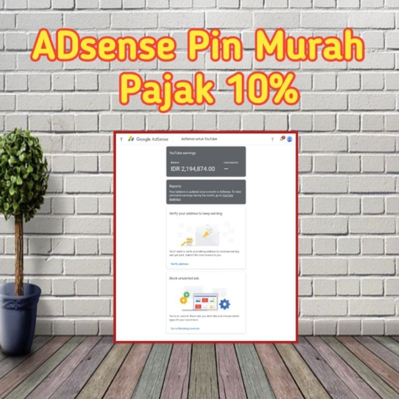 Adsense Pin Sudah Verifikasi Pajak 10% Banget Tambah Rekening Setelah Saldo Masuk