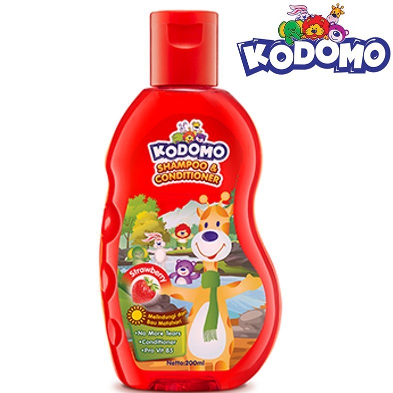 Kodomo Shampoo Gel Strawberry Botol 200 ml Image 2