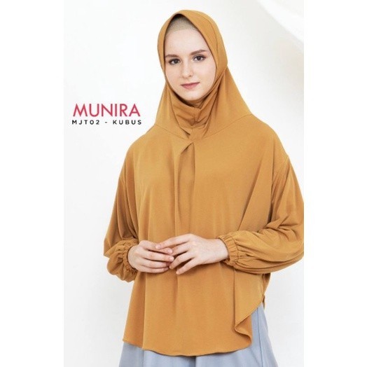 NEW PREMIUM DAILY HIJAB TERBARU JILBAB TANGAN MUNIRA BERGO LENGAN PET BUSA MJT 02