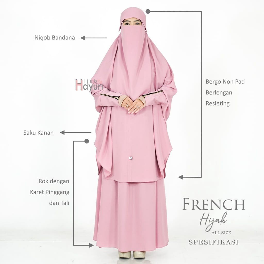 NEW PREMIUM DAILY HIJAB KHIMAR SET WOLFIS HAYURI - FRENCH KHIMAR SET WOLFIS MONALISA GRADE A BY