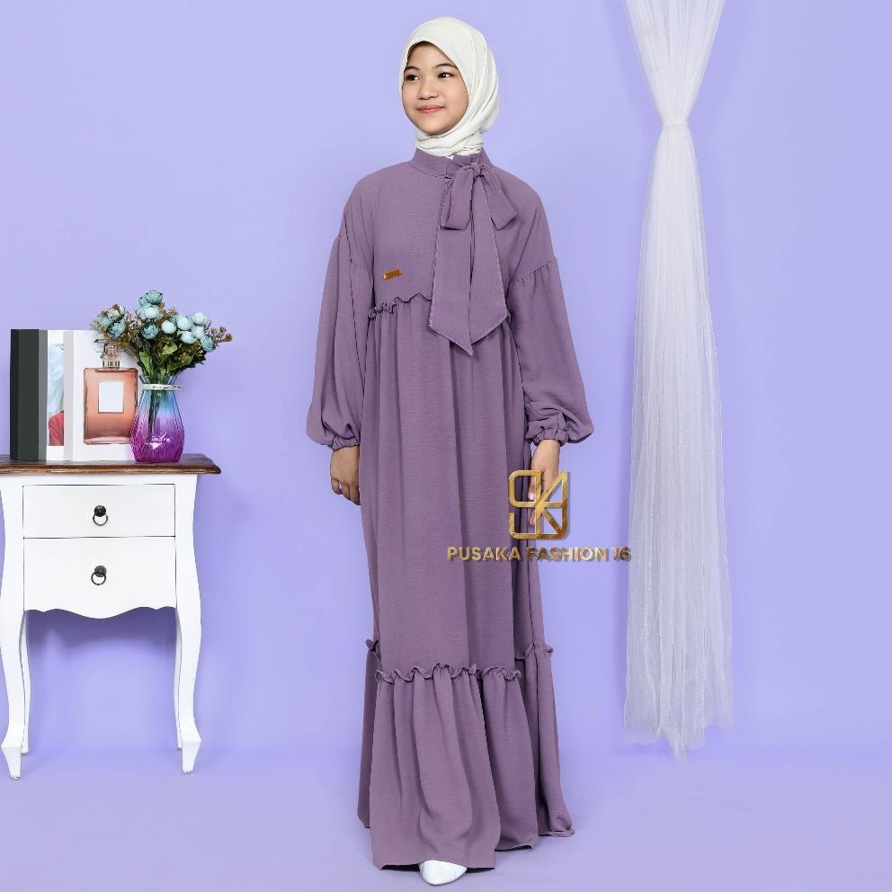 Promo B4Lqis Gamis Remaja Tanggung Cringkle Kekinian Baju Muslim Anak Perempuan Korean Style Lebaran