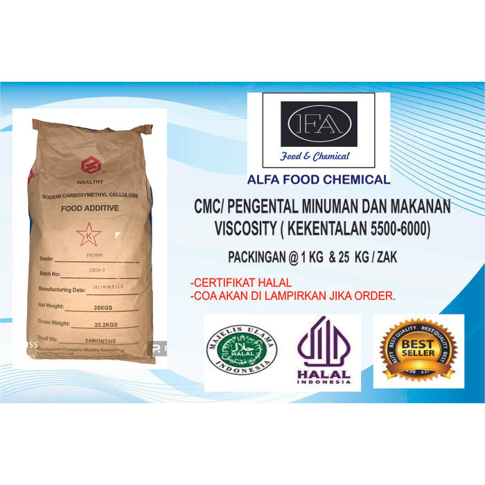 

Ready CMC (carboxymextyl cellulose) Pengental Minuman dan Makanan Food Grade