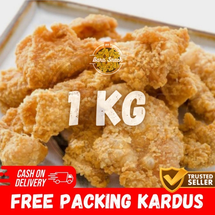 

NEW [ 1KG ] Keripik Kulit Ayam Crispy Rasa Original / Camilan Murah -K