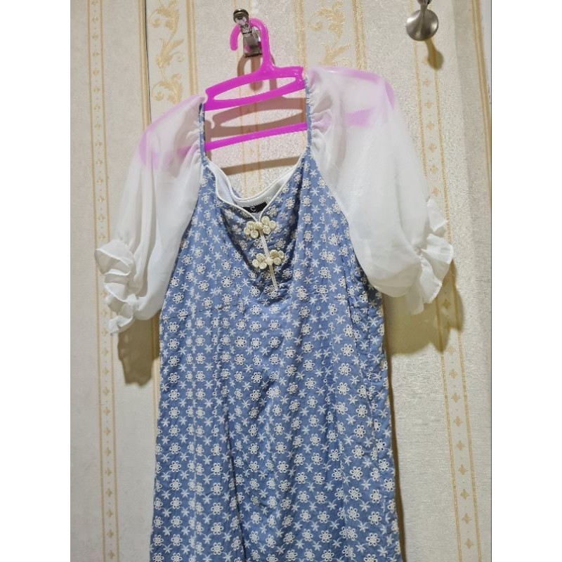 DRESS CHIONGSAM TERUSAN SEMI FORMAL WANITA MOTIF