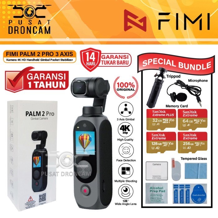 Fimi Palm 2 Pro 3 Axis Fpv Cmos Sensor Gimbal Pocket Camera Stabilizer