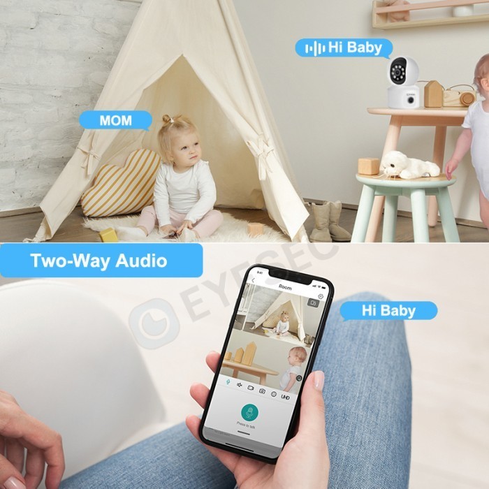 Cctv Indoor Eyesec Dual Lens 4Mp Ptz Icsee Cctv Wifi Dual Lensa