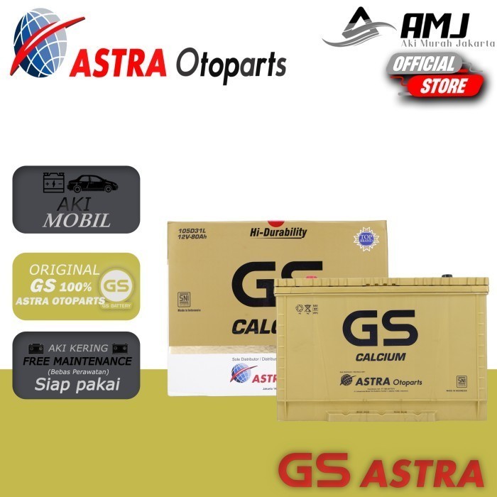 Aki Mobil Fortuner Diesel Gs Astra Calcium 105D31L / 95D31L Aki Kering
