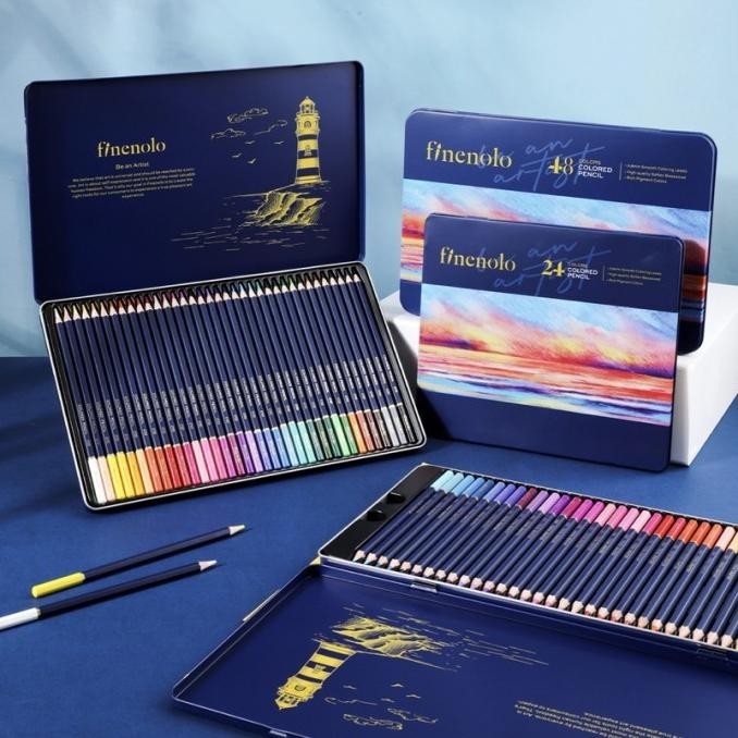 

Fineolo Colored Pencil Set 24/36/48/72 Color - Pensil Warna Box Metal