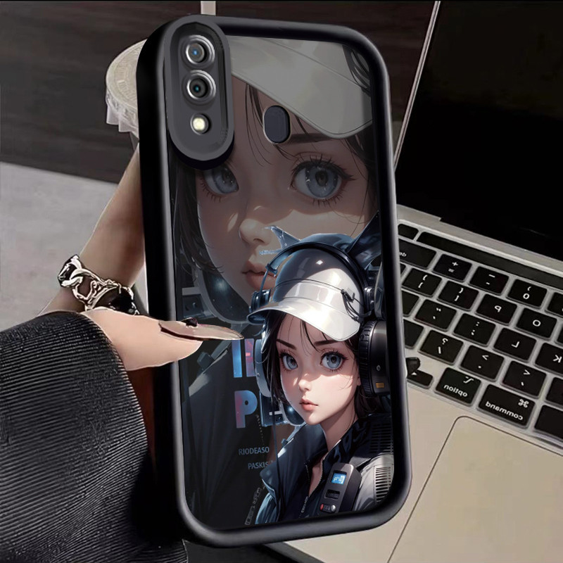 Casing Hp Samsung Galaxy A30 A20 M10s Case perlindungan lensa kamera Casing HP ganda Softcase pola p