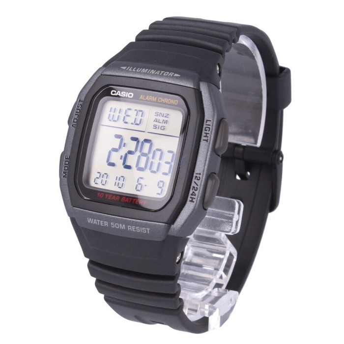 Casio W-96H-1Bvdf - Jam Tangan Pria Digital Hitam W96H W-96H-1B