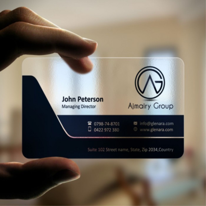 

Kartu nama Transparant