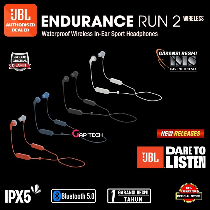 Jbl Endurance Run 2 Wireless / Bluetooth / Bt Ipx5 Sport Earphones