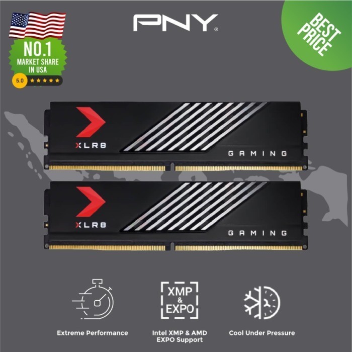 Pny Mako Xlr8 Ddr5 32Gb (2X16Gb) 6000Mhz Kit