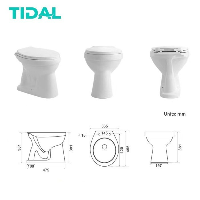 Kloset Siram / Toilet Duduk Manual Tidal Td079 With Cover