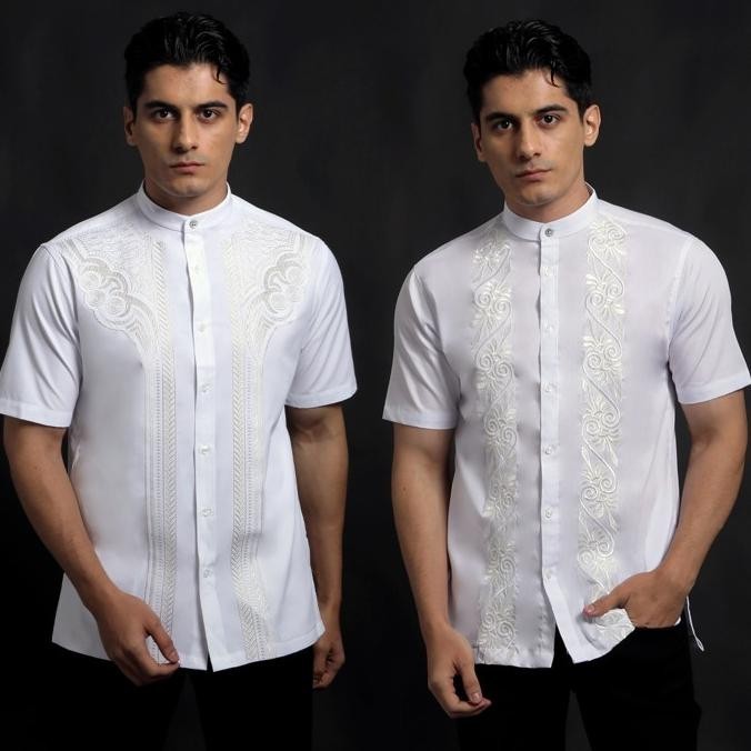 Casella Baju Koko Pria Lengan Pendek | Baju Koko Putih Lengan Pendek