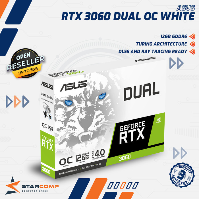 Asus Dual Geforce Rtx 3060 White Oc Edition 12Gb Gddr6 Vga Rtx3060