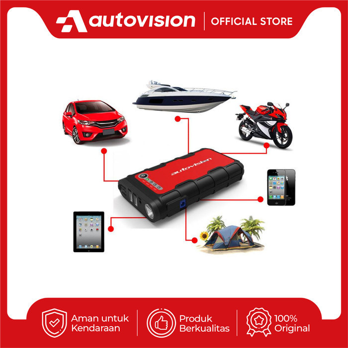 Power Bank + Jump Stater Aki + Senter Autovision