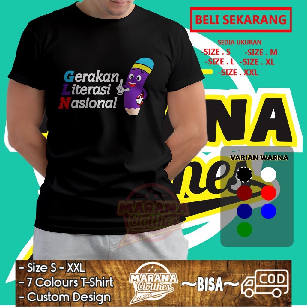 Kaos Gerakan Literasi Nasional Kaos Distro
