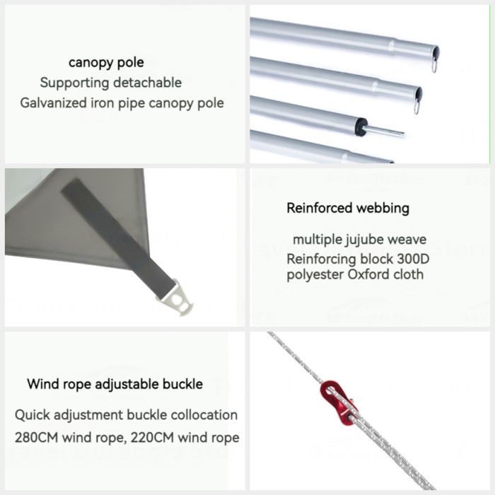 Naturehike Tenda Canopy Camping Nh22Zp009 Canopy Sunrise With Pole