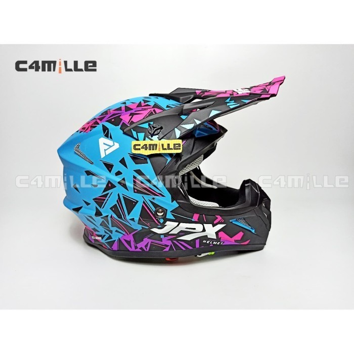 Helm Jpx Cross X33 Light Blue Doff Trail Super Cross