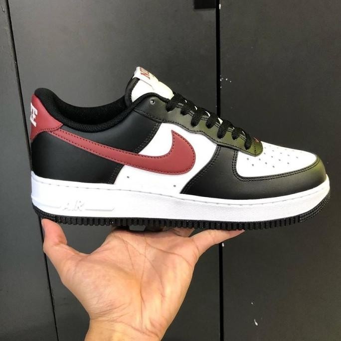 Nike Air Force 1 Low Sneakers White Black Red Original Authentic Ruhmacil