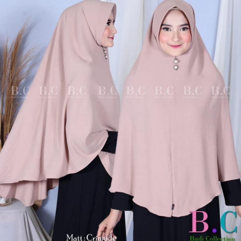 HIJAB SYAR'I / BERGO JUMBO /Jilbab Crinkle Airflow Ped,xxl