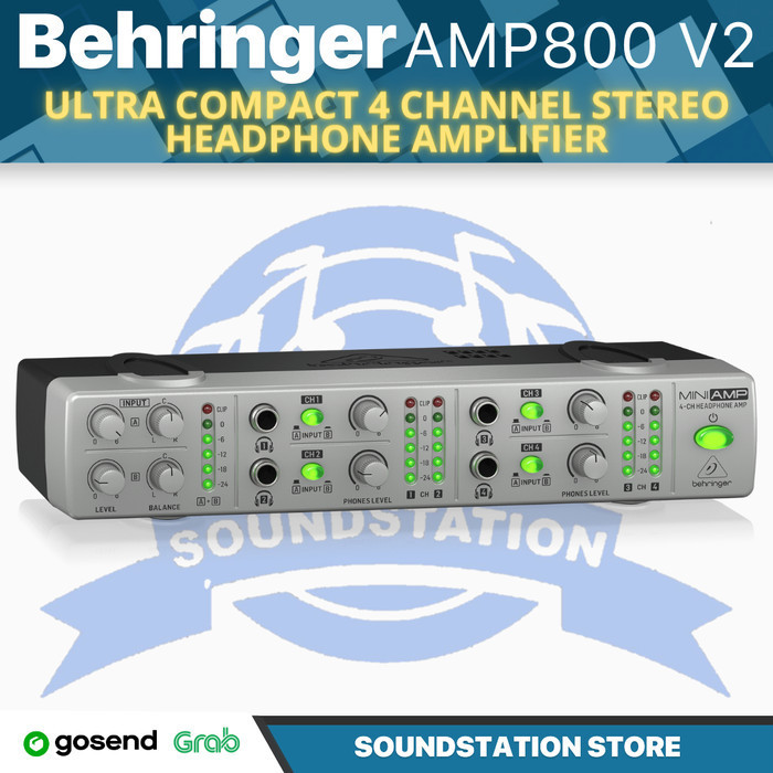 Behringer Amp800 V2 Ultra Compact 4 Channel Stereo Headphone Amplifier