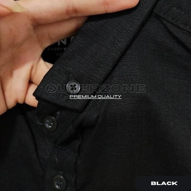 Kemeja Polos Flanel Lengan Panjang Pria Premium Quality Warna Hitam Daisybaver