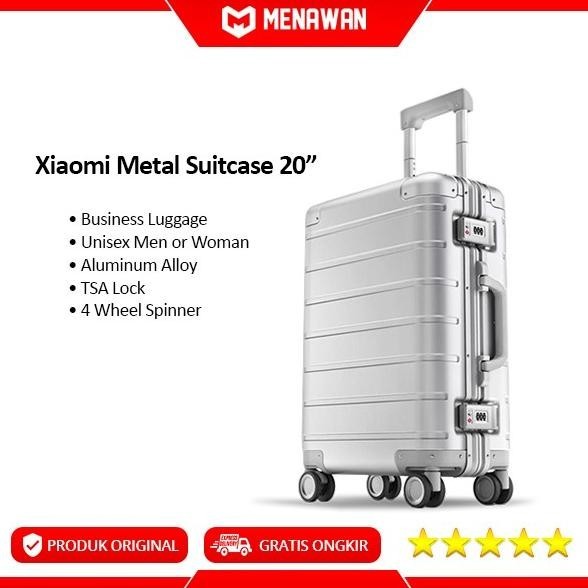 Xiaomi 90Fun Metal Business Travel Suitcase Koper Premium Original