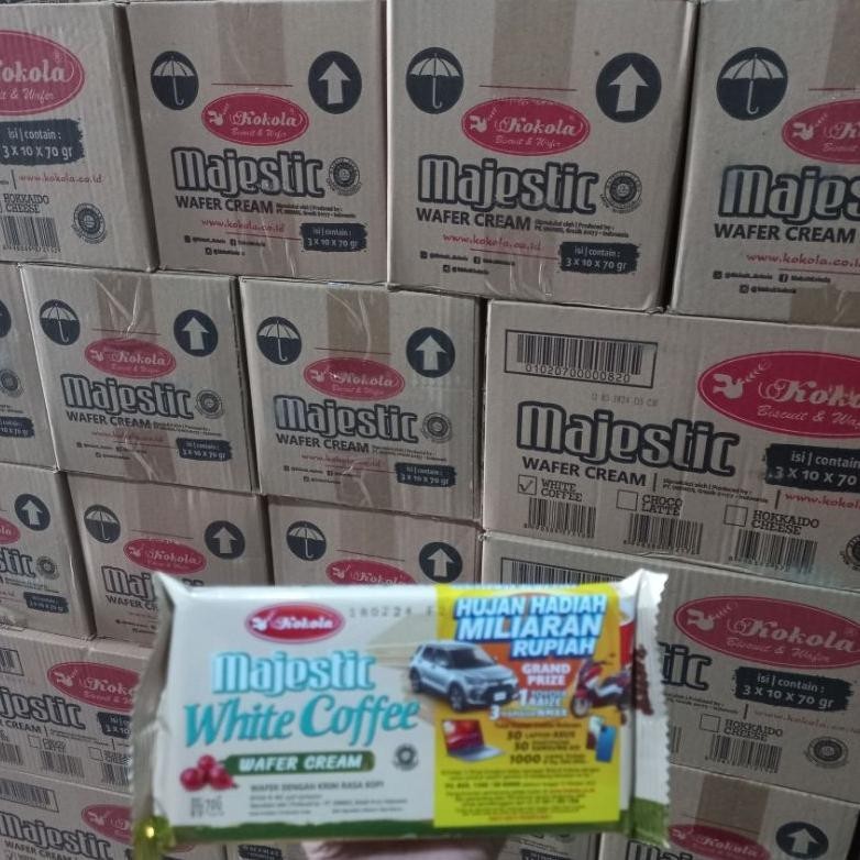 

Siap Kirim >>> Kokola Majestic Wafer 70 Gram 1 Dus Isi 30 Pcs