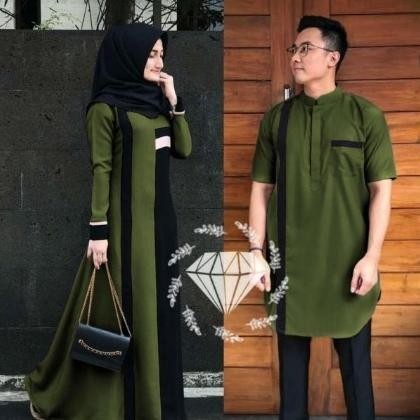 Sarimbit Baju Gamis Couple Pasangan Lebaran 2022 Sarimbit Seragam Limited Edition