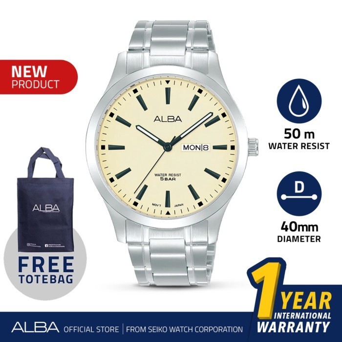 Jam Tangan Couple Alba Aj6161 & An8057 Silver Stainless Steel