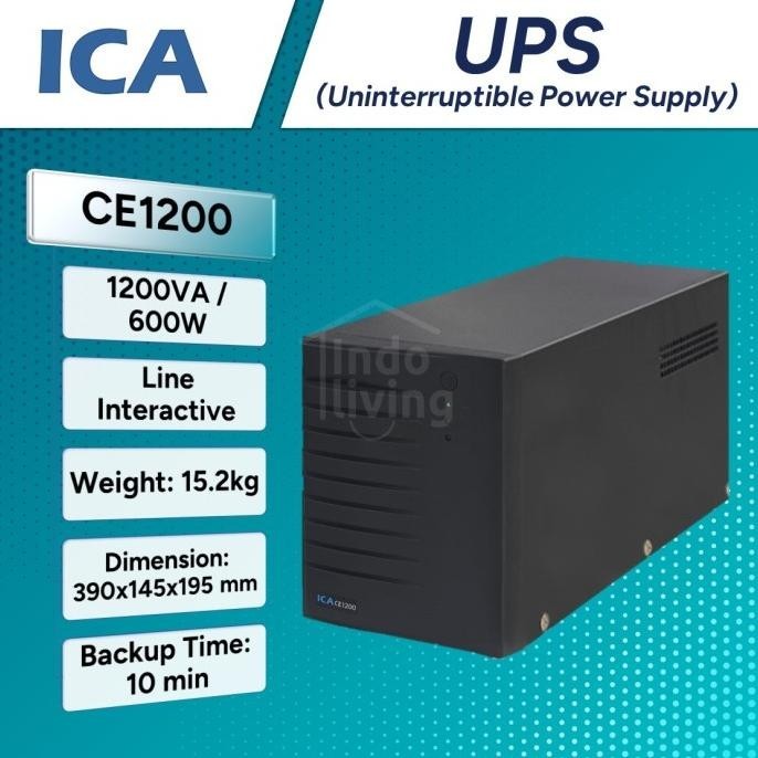 ICA CE1200 UPS 1200VA 600W BACKUP LISTRIK KOMPUTER PC 1200 VA 600 WATT