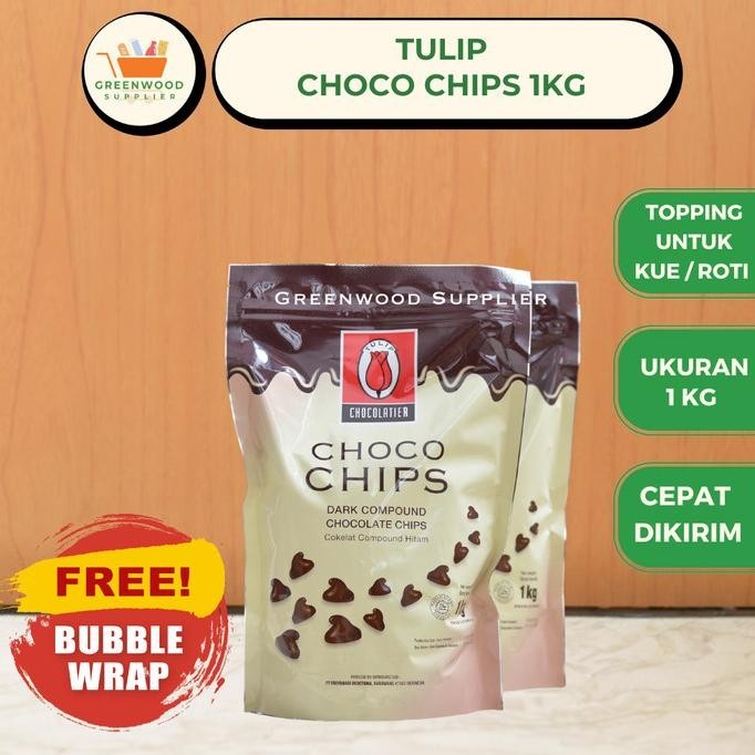 

Tulip Dark Compound Chocolate Chips / Tulip Choco Chips - 1KG