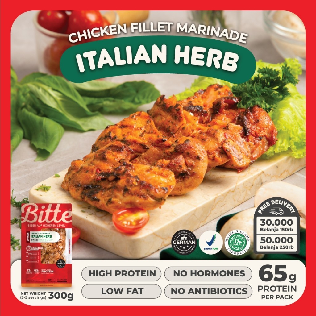 

Bitte Food Italian Herb Chicken Fillet Marinade / Ayam Filet Marinasi 300G -Gratisongkir