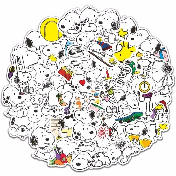 

50 Pcs Sticker Cute Snoopy Peanuts Comic Cartoon Waterproof Stickers