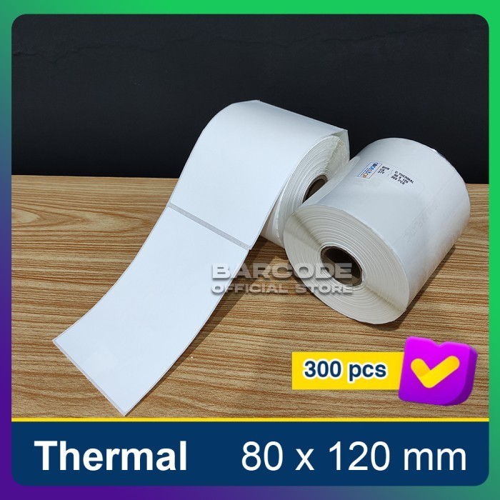 

Label Thermal 80 X 120 Stiker Barcode 80X120 Mm 80X120Mm Isi 300 Pcs