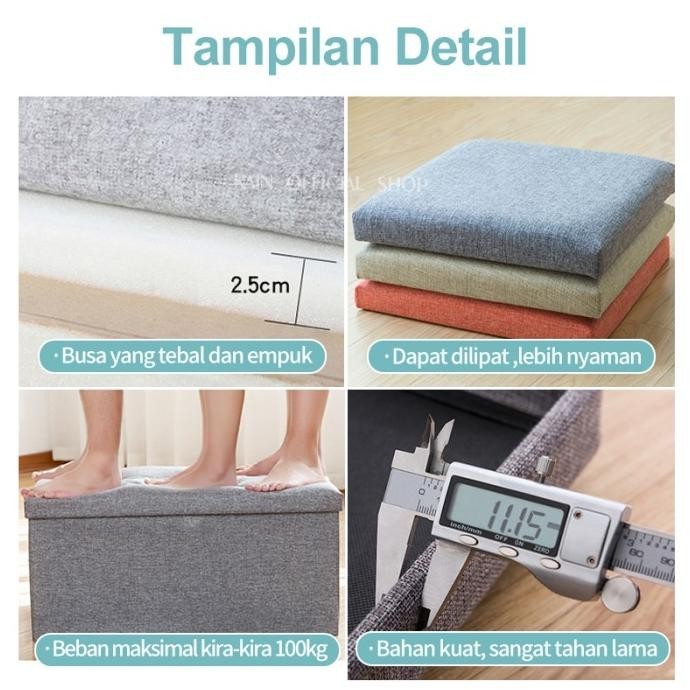 Kursi Box Storage Box Sofa Bangku Lipat Tempat pakaian Persegi panjang