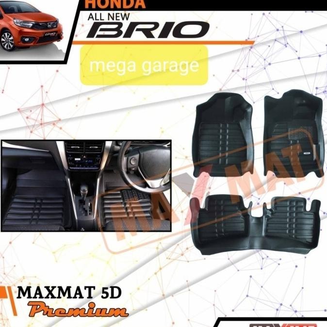 Ready Karpet Maxmat 5D Premium Black All New Brio 2018-2022 2 Baris Aksesoris Mobil