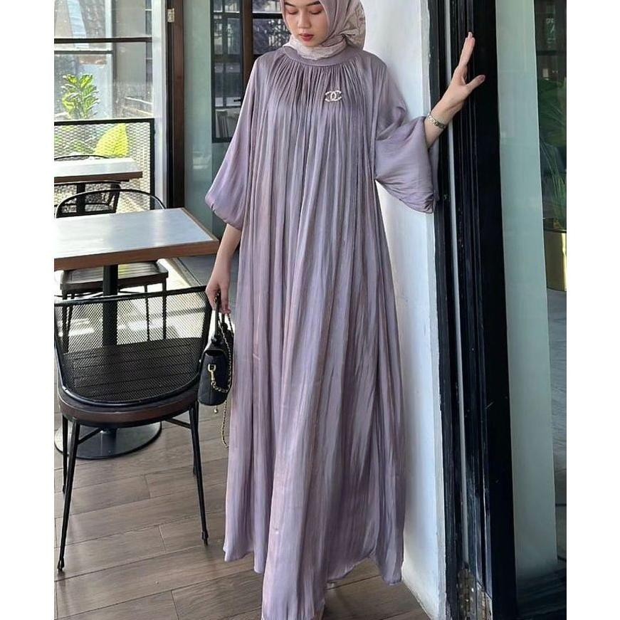 NEW Dress jumbo ld 140 // Rayyanza Dress // gamis lengan balon // baju lebaran 2024 elegan // dress 