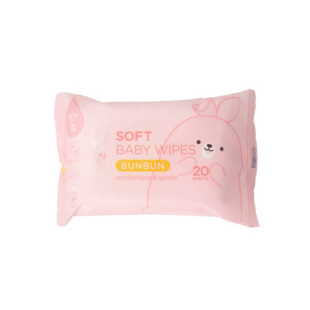 DENPASAR COD Miniso Soft Baby Wipes 20Sheet Penpen Fruity Scent Wet Wipes 20S Strawberry Tisu Basah 