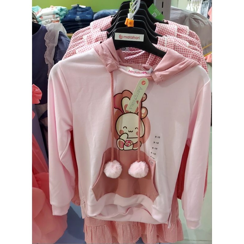 Aero girl Sweater hoodie anak perempuan size 9-16