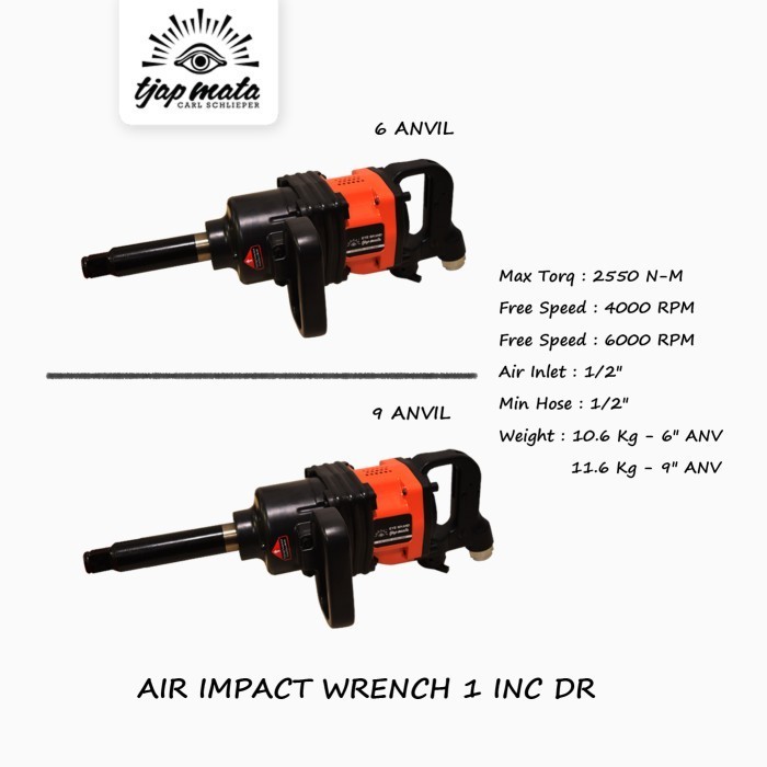 Tjap Mata / Cap Mata Air Impact Wrench 1" Dr