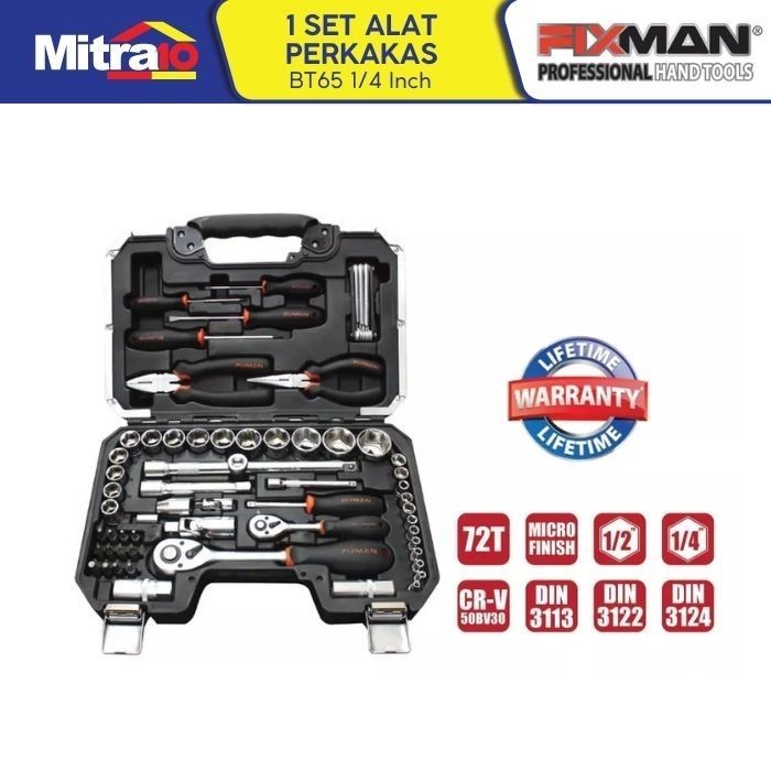 Fixman Bt65 65-Pc Socket Tool Set / Peralatan Kunci